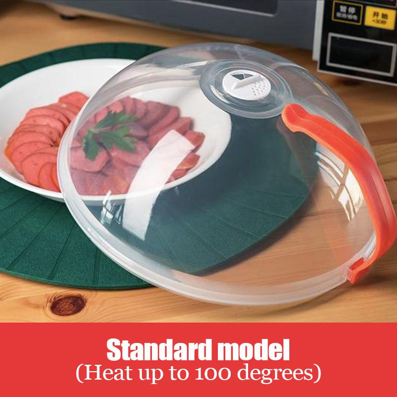 

Splash Microwave Cover High Temperature Resistant Microwave Guard Lid Transparent Food Heating Cover with Steam Vent and Handle оранжевый