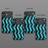 Blue Diagonal Pattern 2D Phone Case for iPhone 17 16 15 14 13 12 11 X XR XS Max Pro 8 Plus - Glass Protective Cover