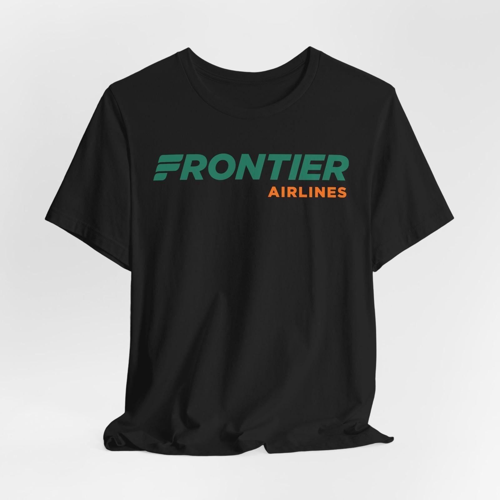 Frontier Airlines Logo Unisex T-Shirt Black Navy Travel Tee S-5XL S разноцветный