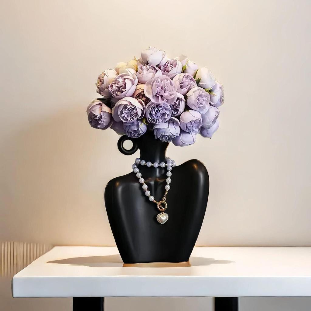 Kreative menschliche Figur Keramikvase für Wohnzimmer Heimdeko