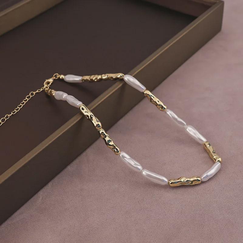 Gold-Plated Baroque Chain Spacer Beads & Pearls for DIY Jewelry