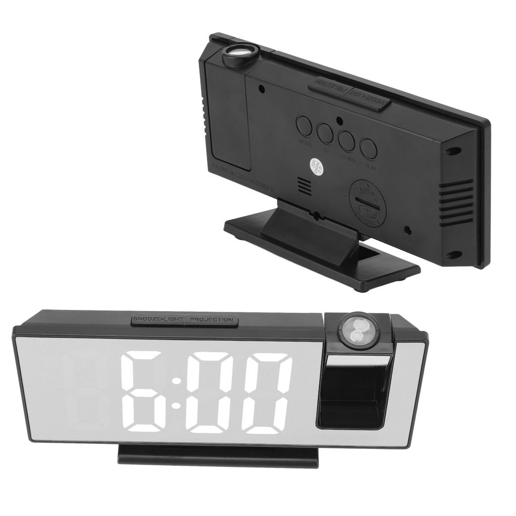Projection Digital Alarm Clock Automatic Dimming LED Mirror Screen Electronic Clock for Bedroom