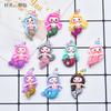 Colorful Resin Glitter Mermaid Girl Cartoon Doll Keychain Pendant DIY Jewelry Accessories