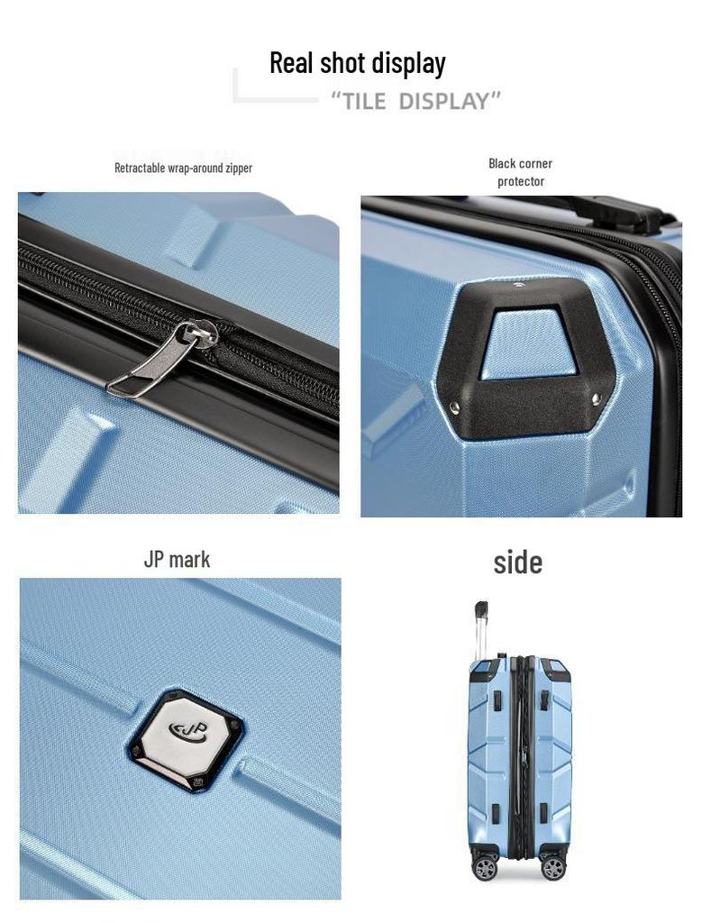 Large Capacity Lightweight Suitcase with Combination Lock & Silent Wheels, ABS+PC Material, All-Aluminum Drawbar for Simple Travel