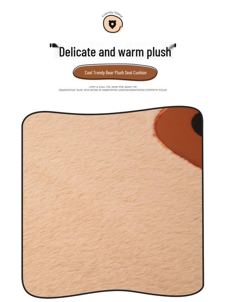 Cute Bear Plush Winter Car Seat Cushion for Mazda EZ6, CX30, CX50, and Mazda 6