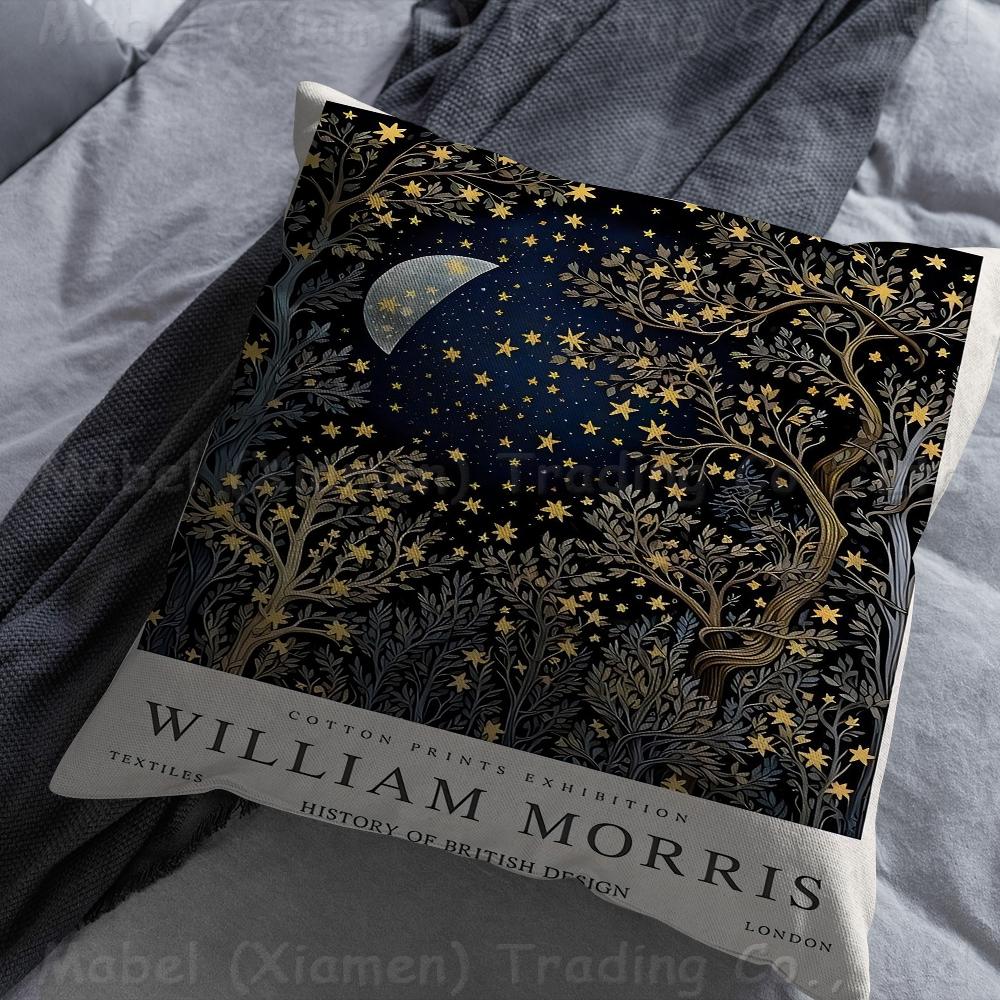 William Morris Exhibition Butterfly Moon & Stars Art Pillow Anime Pillow Sofa Bed Head Cover Cushion Cover 45x45 Cm Fashion