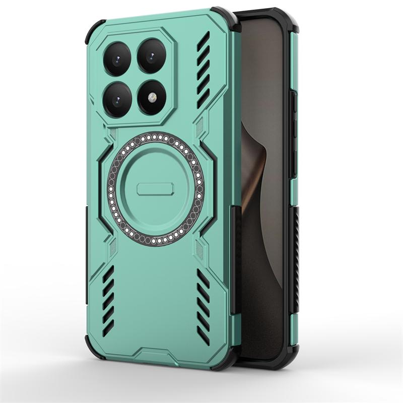 For Xiaomi 15T Case For Xiaomi 15T Pro Anti-knock Hard Armor Magnetic Adsorption Wireless Charge Back Cover For Xiaomi 15T Case