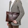 Matt Classic Adovan Leather Device Clutch Bag (Two-Tone Brown) B41351