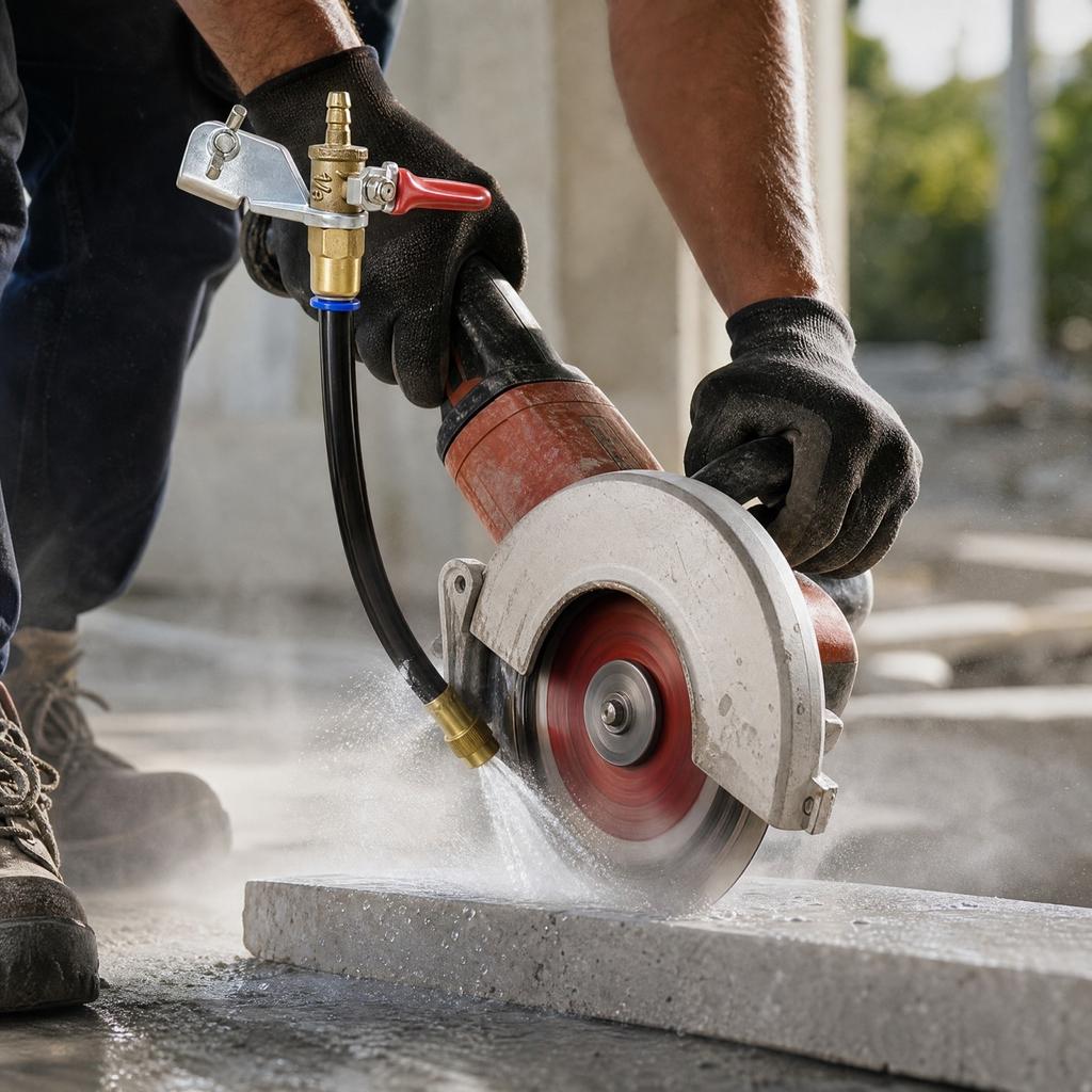 Spray Suppression for Cutting Machine and Angle Grinder, Control Attachment