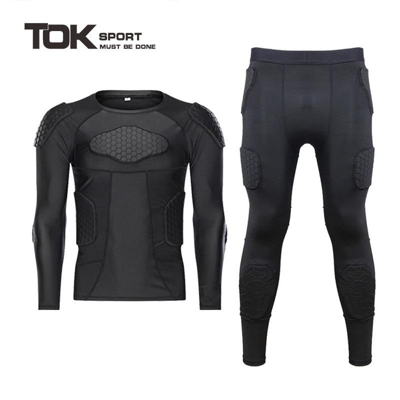 Rugby/Football Anti-collision Protective Gear Set: Padded Pants & Shoulder Pads for Goalkeepers - Tight-fitting, 3D Sports Equipment