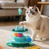 Interaktives Katzenspielzeug Feder Drehbar Haustier Katze Drehteller Bälle Intelligenztraining Katze Unterhaltungsplatte Kätzchen