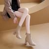 Fashion Chelsi Short Boots Women's Ankle High Heel White Boots 2025 Autumn/Winter Thick Platform Square Toe High Heel Women's Boots Slim