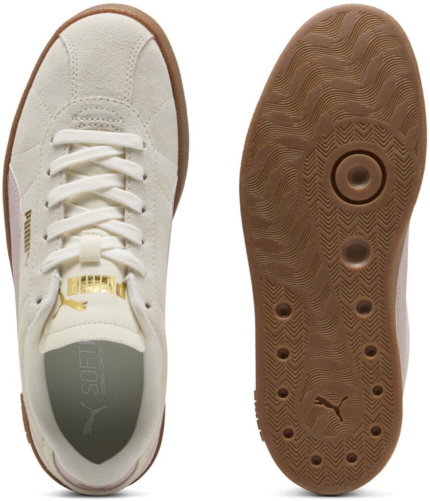 Puma Club II Suede Sneakers In Warm White/pink Lilac/green