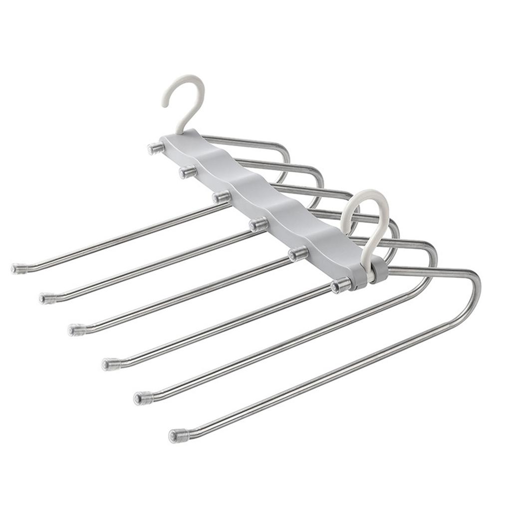 Stainless Steel Trouser Hanger With Double Hooks Space Saving Clothes Drying Rack For Scarfs