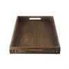 For Solid Wood Tray Set with Handles and Iron Corners for Serving and Display