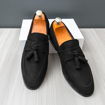 Modne Nowe Projektanta Męskie Brązowe Szpiczaste Frędzle Zamsz Skóra Codzienne Buty Sukienka Weselna Buty na Studniówkę Zapatos Hombre