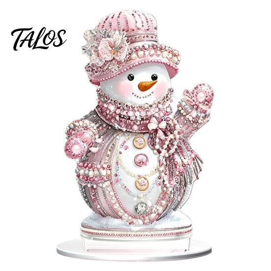Winter Wonderland Table Decor Christmas Ornaments, Double-sided Acrylic Snowman/Santa Claus/Reindeer/Cottage Party Centerpieces Decorations