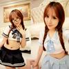 Women Crop Top Mini Pleated Skirt Stockings Schoolgirl Uniform Cosplay Costume