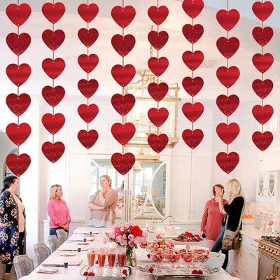 2m Love Shape Řetězec Garland Závěsný Banner Ornamenty Svatební potřeby pro Valentýna Dekorace