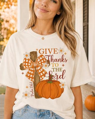 Give Thanks To the Lord Fall Pumpkin T-Shirt