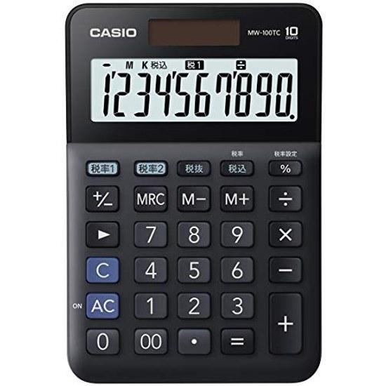 Casio W Tax Rate Calculator 10 Digits Calculation Black Mini Just Type MW-100TC-BK-N