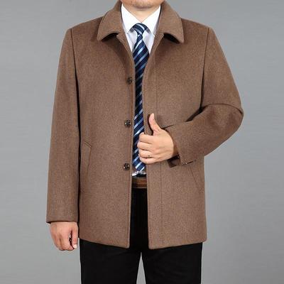 Männer Wollmantel Winter Wollmischung Jacke Herbst Wolle Kaschmir Jacke Männlich Pea Coat Umlegekragen