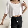 Trendy Dámský Crop Top Evropského a Amerického Stylu s Kulatým Výstřihem a Polovičním Rukávem