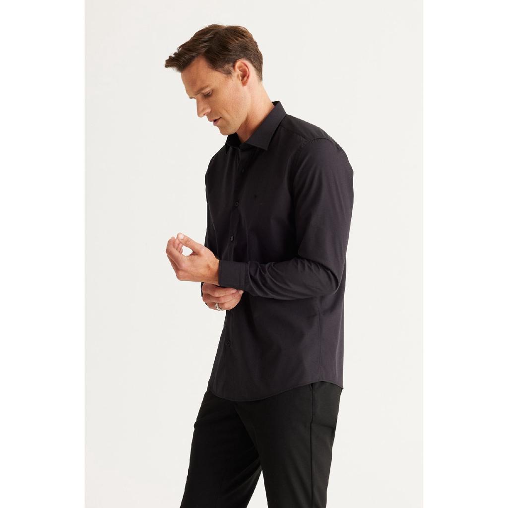 Men's White Easy-iron Slim Fit Slim Fit Classic Collar Cotton Shirt