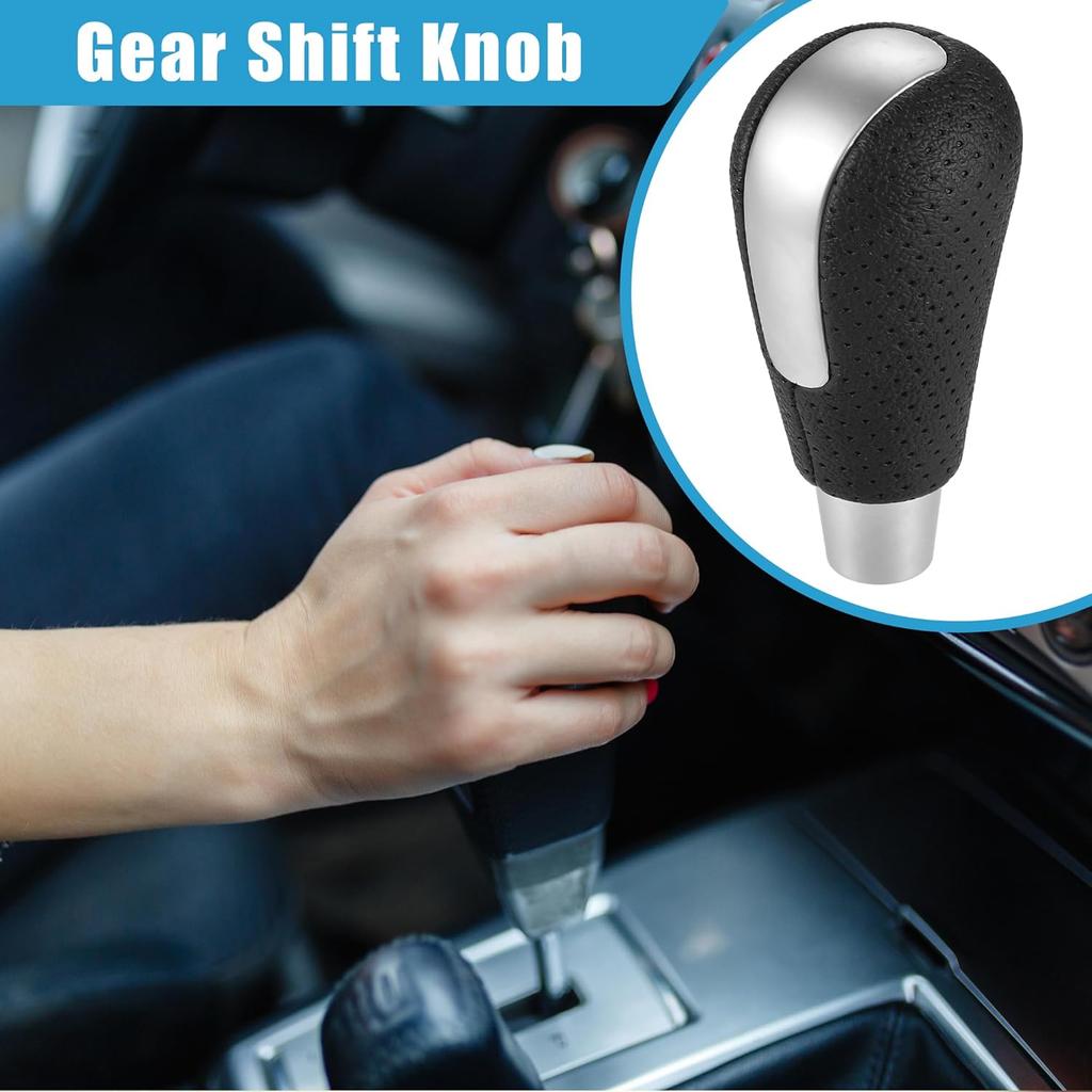 Automatic Transmission Gear Shift Knob with Holes for Mazda 3 2009-2016 for Mazda 3 Sport 2009-2016 Matte Silver Tone