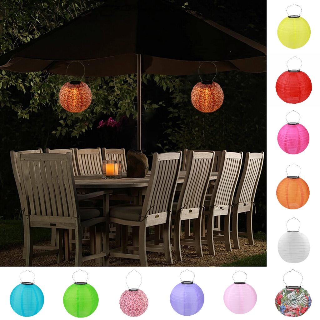 Lanterna de Tecido de Nylon Solar 8" 20cm 10" 25cm 12" 30cm Para Decoração de Jardim