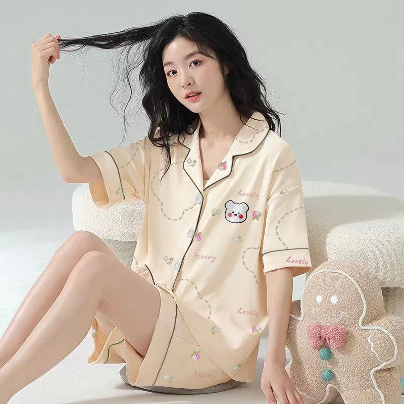 Jiikawa Wusachi Pajamas Women's Spring Summer Cotton Short Sleeve Student Loose Large Size Summer Small Hachi Loungewear