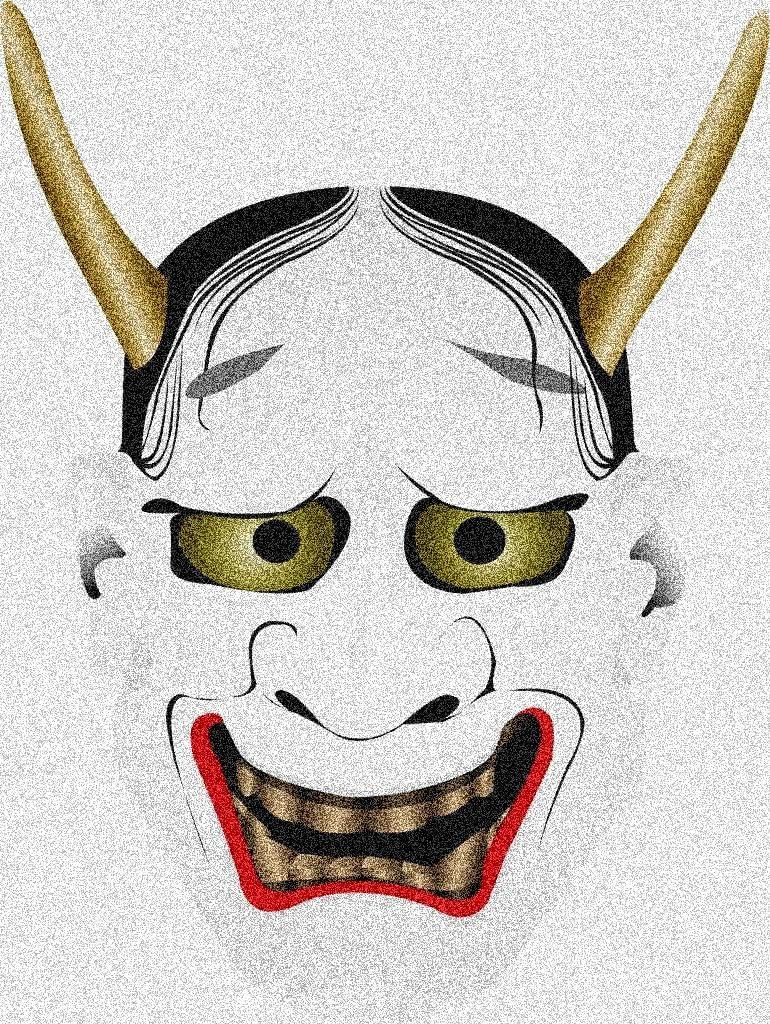 Car Sticker Magnet Hannya Oni Car Sticker Against Aggressive Driving золотой