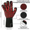A Pair BBQ Gloves High Temperature Resistance Oven Mitts 800 Degrees Fireproof Non-Slip Barbecue Baking Grilling Gloves