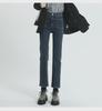 Women's Blue-Gray Slim Cigarette Jeans - High Waist, Nine-Point Length, Spring & Autumn 2023 Collection, Small Sizes
