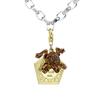 Sterling Silver Chocolate Frog Clip On Charm with Crystal Elements
