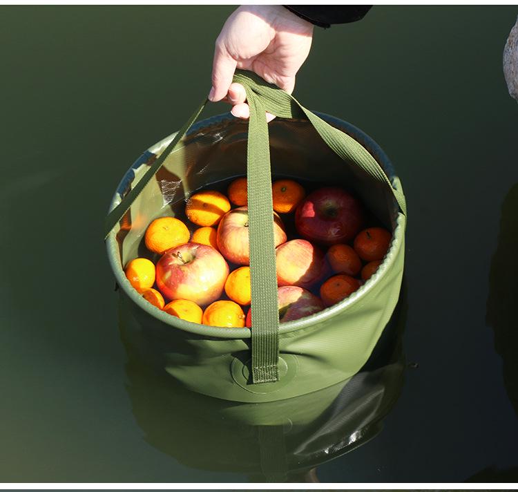 Large Portable Folding Basin for Travel: Multi-use for Washing Fruits, Face, and Feet - Ideal for Camping and Picnics