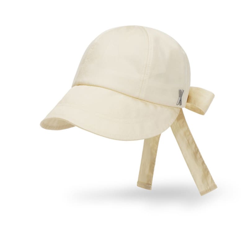 VARZAR VA Studded Ribbon Bonnet Hat Beige