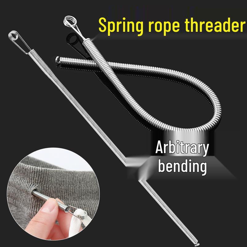 Bendable Elastic Waistband Threading Tool with Spring Eyelet