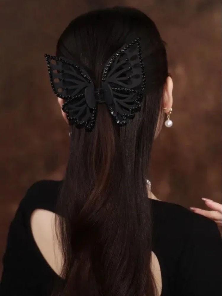 New Butterfly Big Hair Claws Fashion Barrettes Acrylic shining Double Layer Hair Accessories for Girls Claw Clip