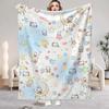 Kawaii Hellos Cat Fluffy Soft Blankets for Bed Home Blanket Custom Bedroom Decoration Bedspread the Sofa Throw Warm Winter Knee