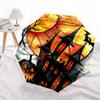 Stained Glass Window Decal - Haunted House & Pumpkins Decoration for Home, Office Umbrella Day Hallowee