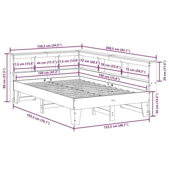 VidaXL Bunk Bed Without Mattress White 120x190 Cm Solid Pine Wood 3324557