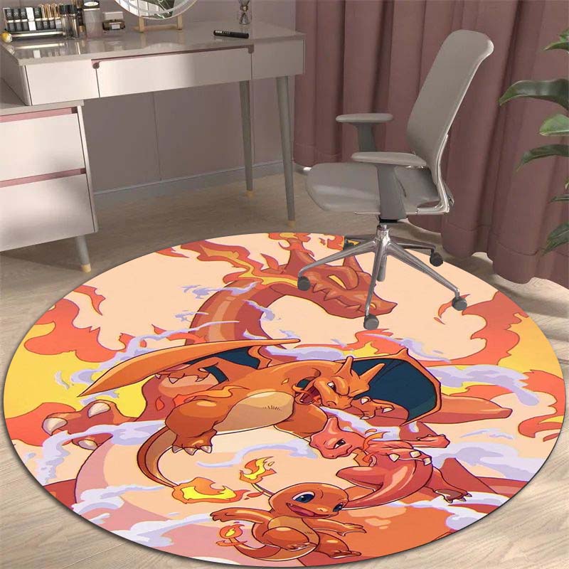 3DPikachu HD Cartoon Round Rug, Suitable for Decorating Living Rooms, Bedrooms, Sofas, and Playrooms; Non-slip Gift.