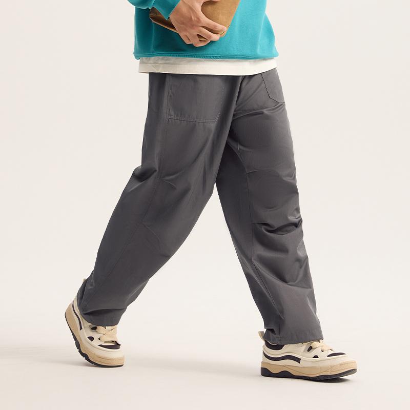 Li Ning Weekend Youth Sports Lifestyle Loose Straight Leg Cargo Pants Men Pants Street-Grey AKXU489-2