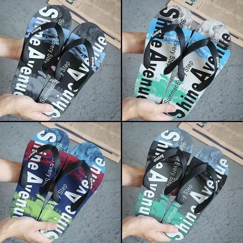 Shoes for Men Men's Flip-Flops Summer 2024 Anti-Slip Beach Korean Style Fashion Toe Post Sandals Casual Outdoor Durable Slippers