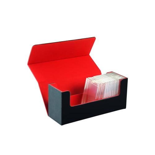 Cr?er Magnetic Loader Storage Case [Stores the Loader Entirely/Large Capacity] PU Leather Trading Card Case Deck Case for Trading Cards (Red, Holds 36