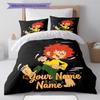 Adventure Hairland Custom Name Pattern Bedding Quilt Set Quilt Cover Pillowcase Home Birthday Gift(1 * duvet cover + 2 * pillowcase, without core)