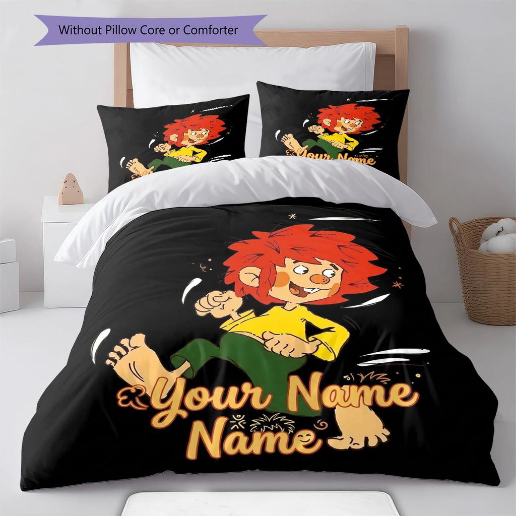 Adventure Hairland Custom Name Pattern Bedding Quilt Set Quilt Cover Pillowcase Home Birthday Gift(1 * duvet cover + 2 * pillowcase, without core)