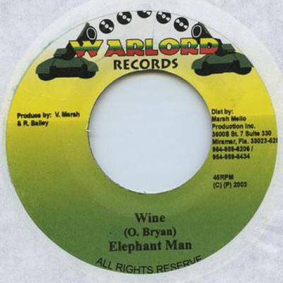 7inch Record ELEPHANT MAN / MAD COBRA - Wine / Outta Dat Warlord Records 2003 Jamaica Reggae, Ska & Dub