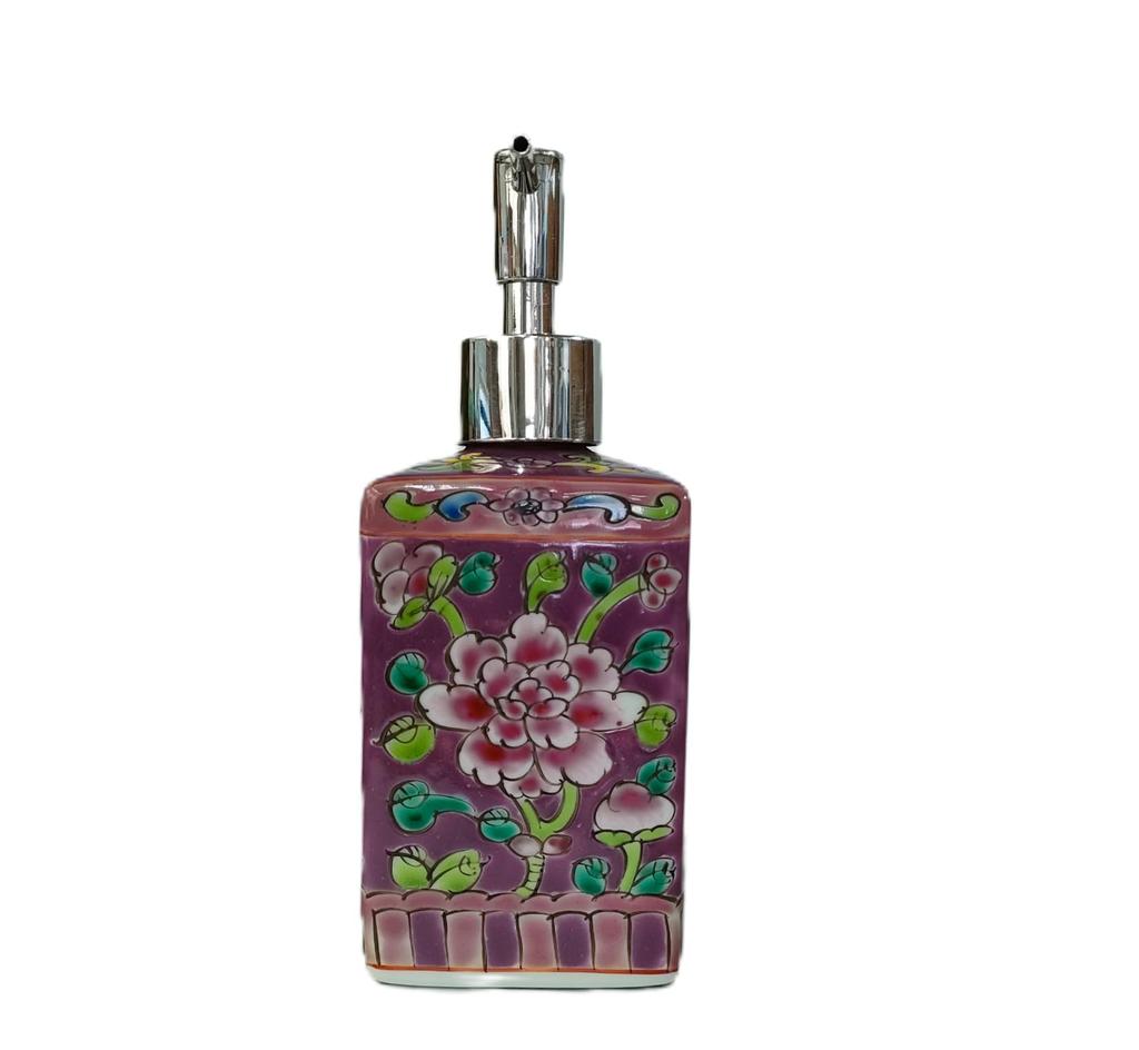 Peranakan Soap Dispenser Container (Square) (Purple) [Product]
